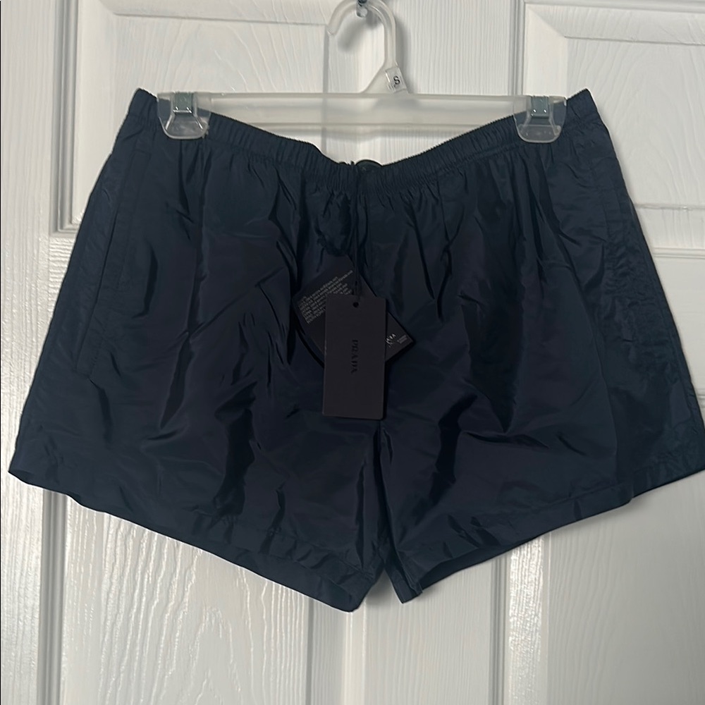 Prada Dark Navy Athletic Shorts